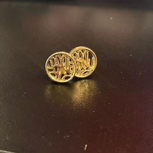 Lilly Pulitzer Script Gold Stud Earrings